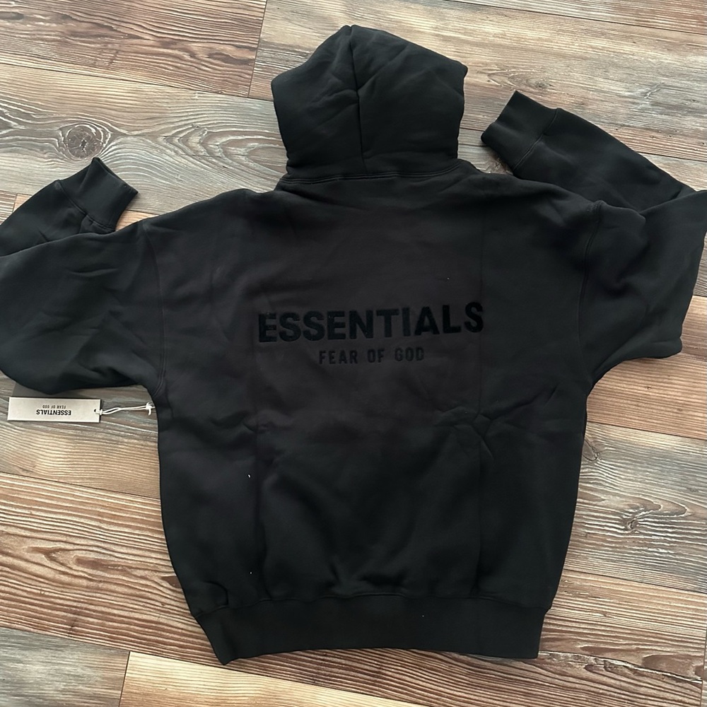 Fear of God Essentials Hoodie SS22 Stretch Limo Black - 100% Authentic XS - Picture 2 of 5